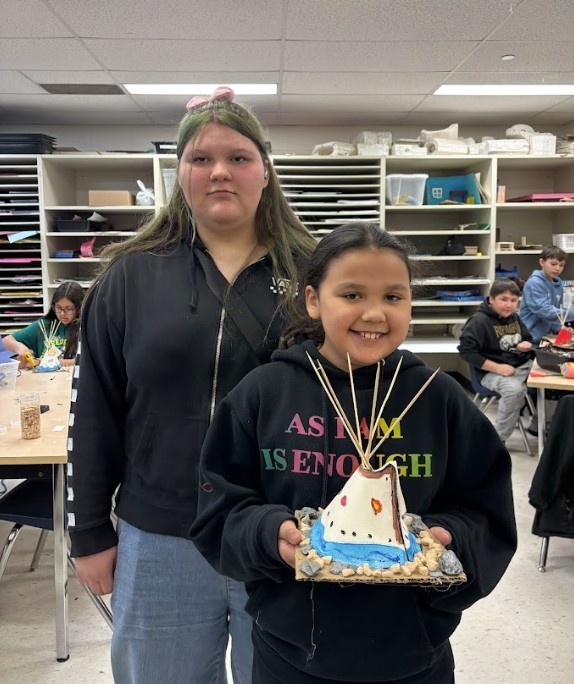 students in art room