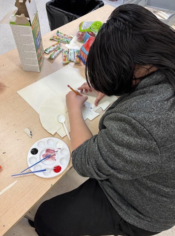 students in art room