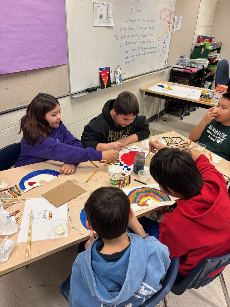 students in art room