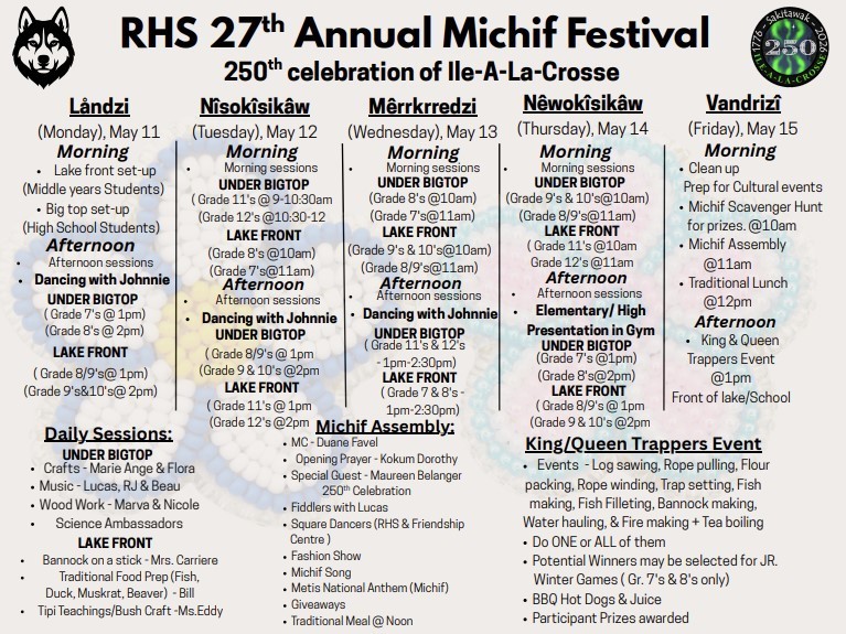 Michif festival agenda