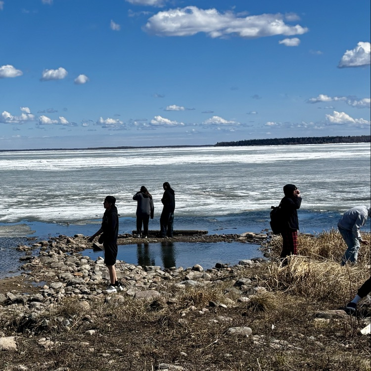 Students at the lakefront