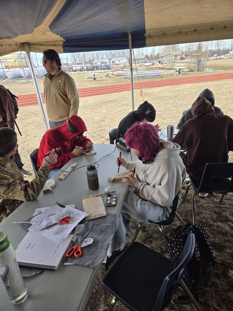 Wood Burning during Michif Fest