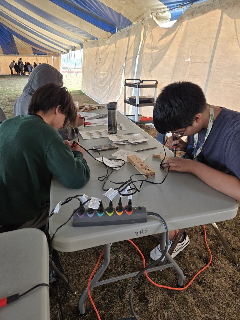 Wood Burning during Michif Fest