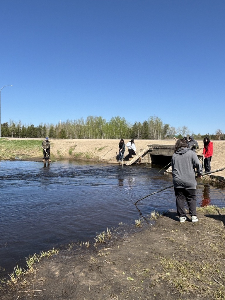 students fishing