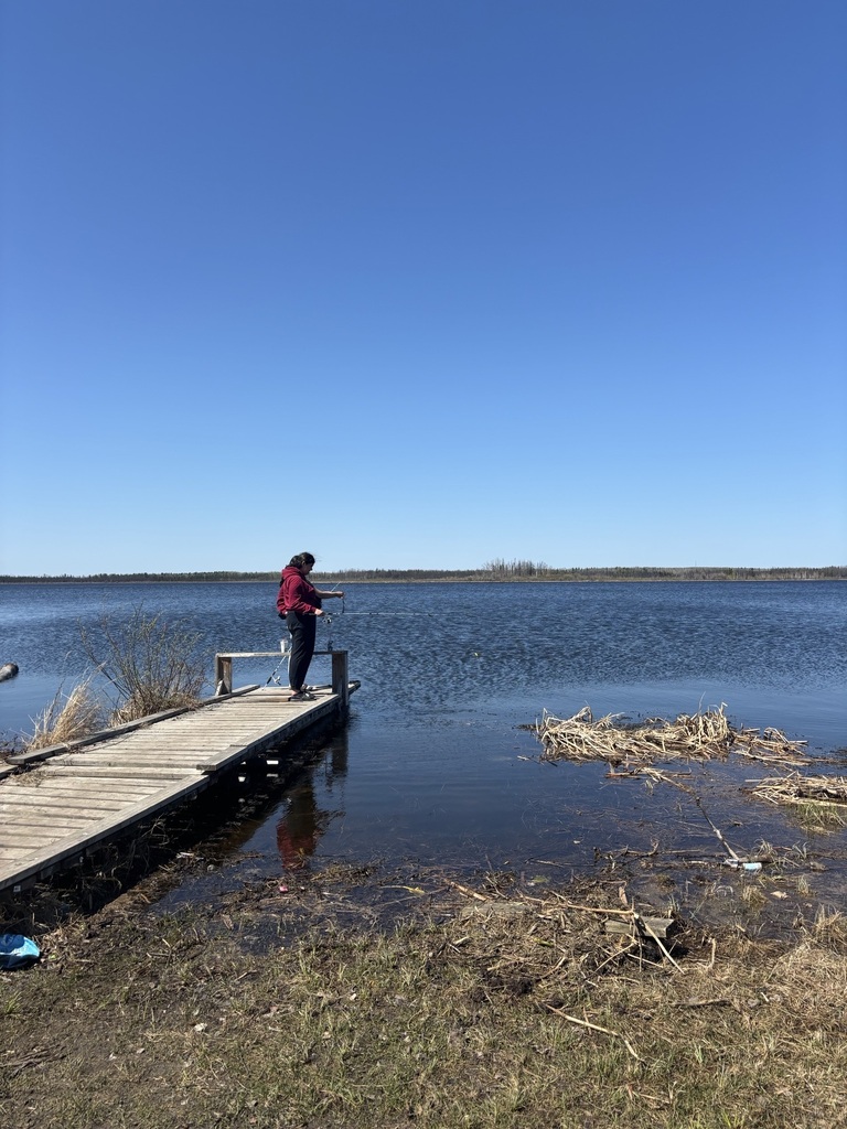 students fishing
