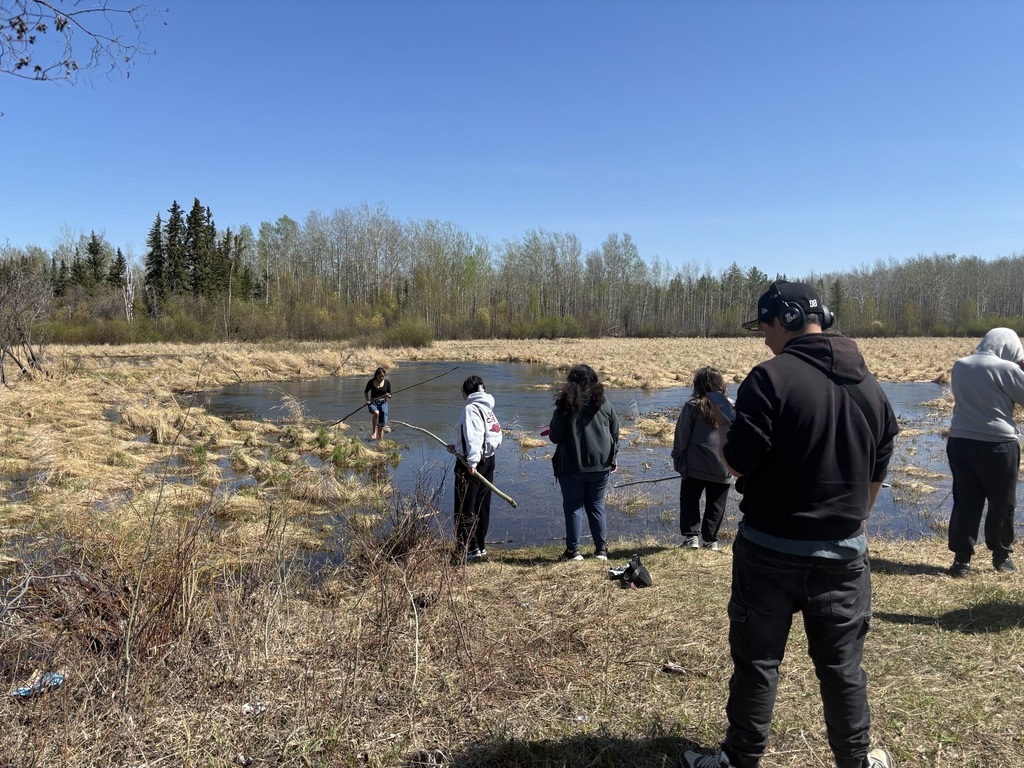 students fishing