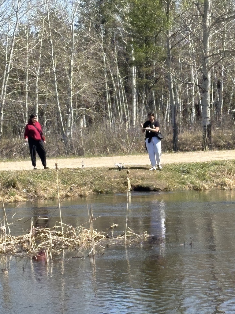 students fishing