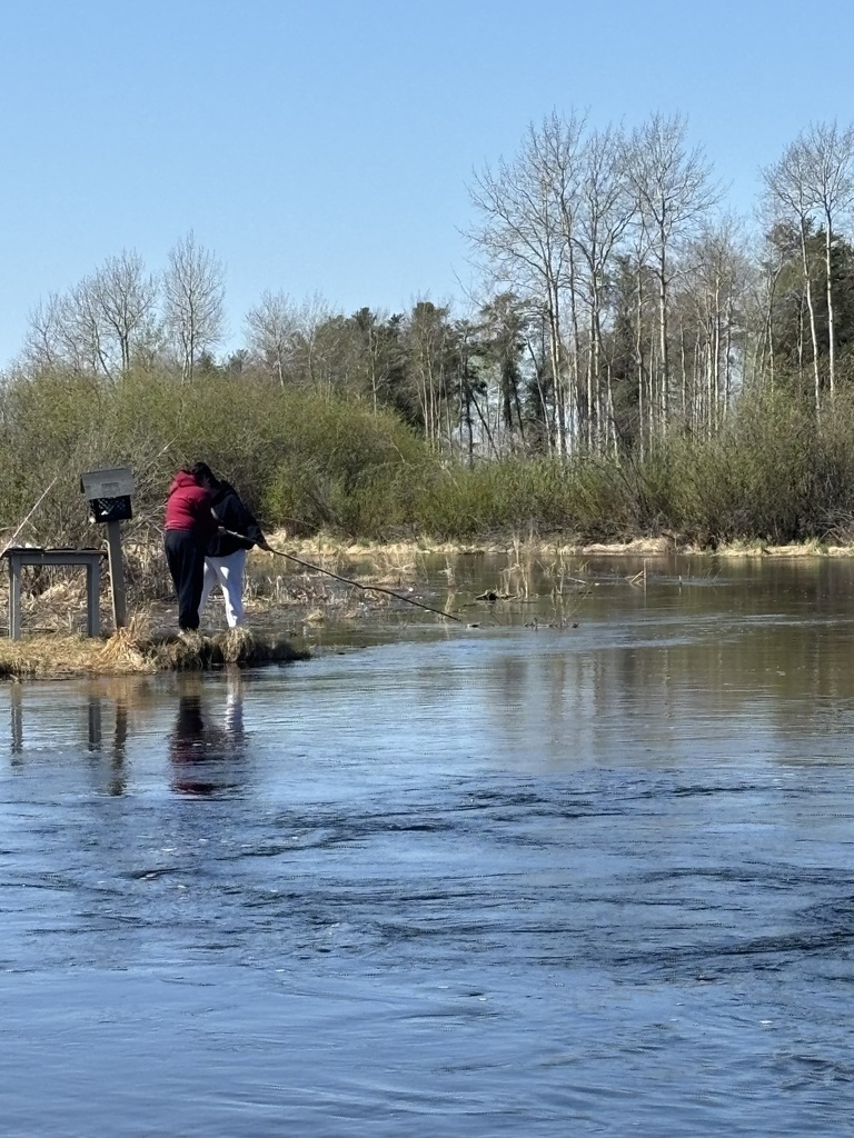 students fishing