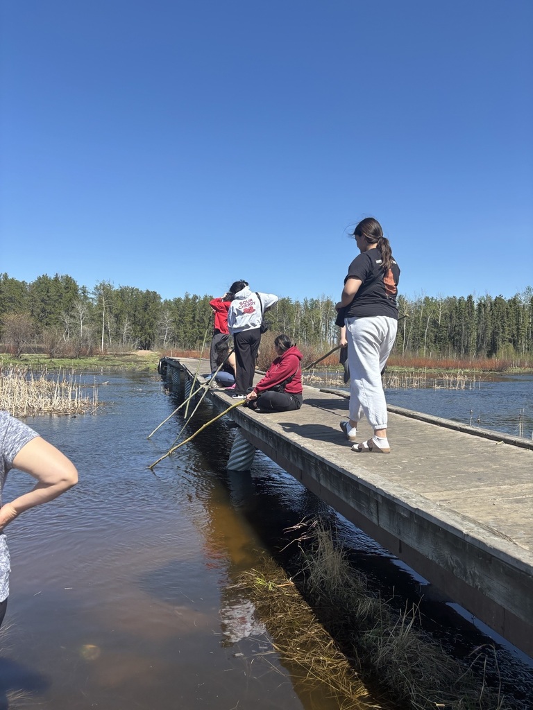 students fishing