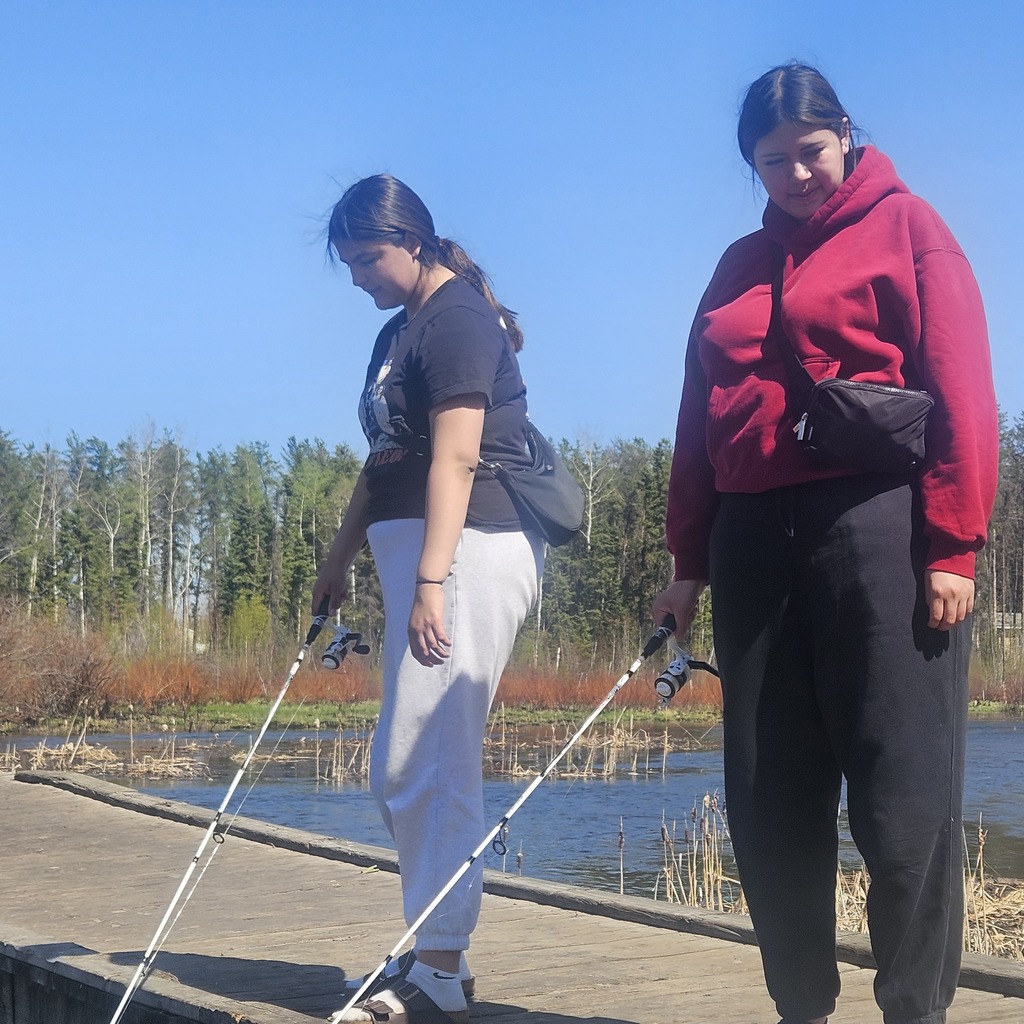 students fishing