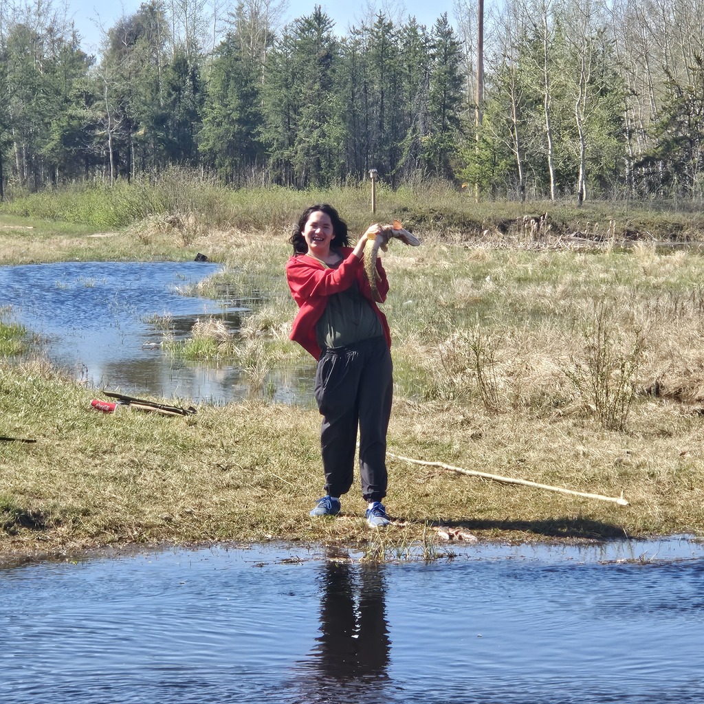 students fishing