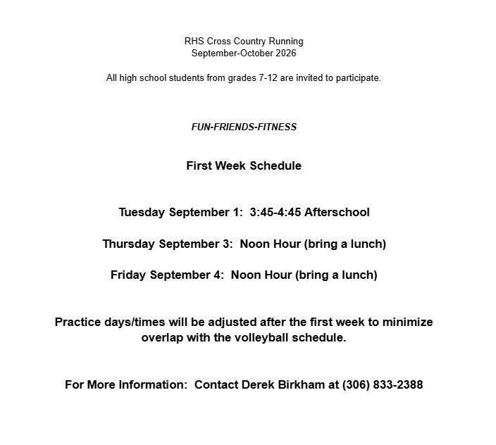 Cross Country Schedule
