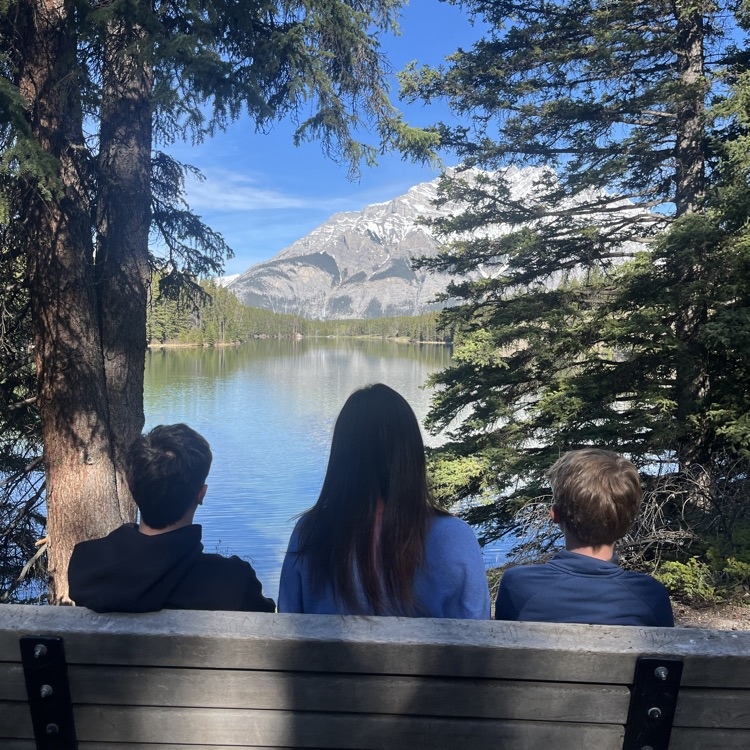 sitting on bench