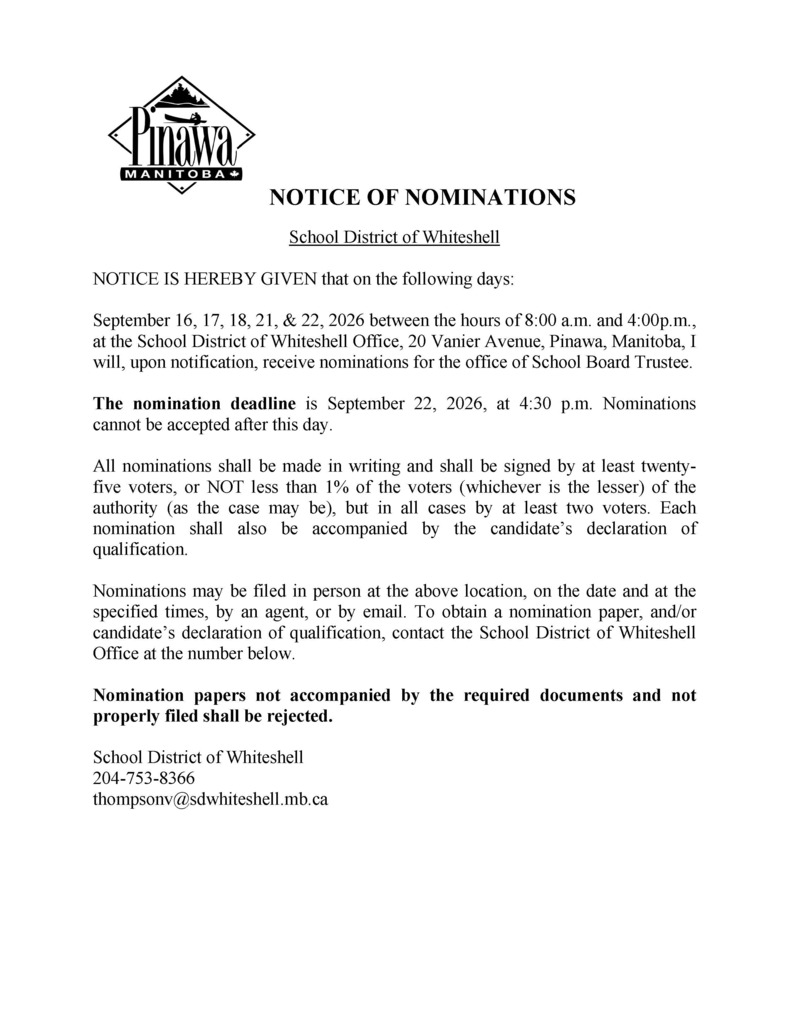notice of nominations