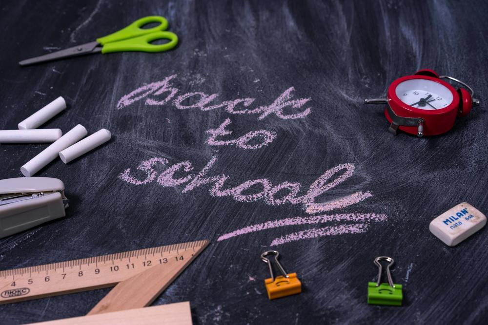 A stock graphic of "Back to School' on chalkboard.