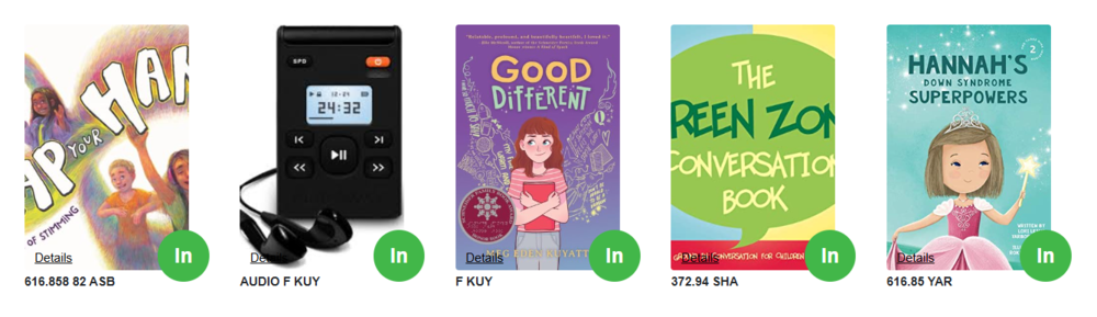 A picture of books that are available at the TJRC