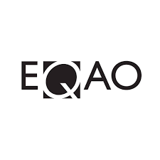 Letters in black: EQAO with Q having a black background.
