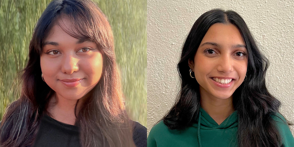 Side by side images of two students.