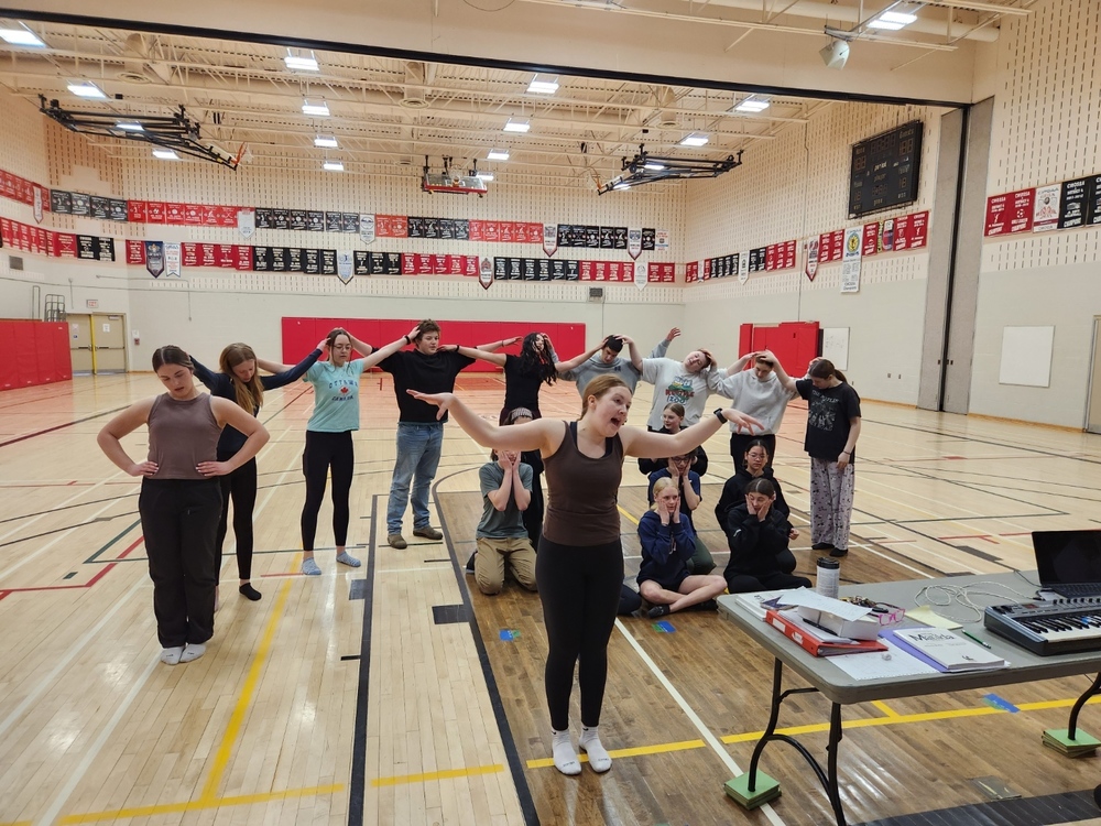 A photo of NDSS students rehearsing for Matilda