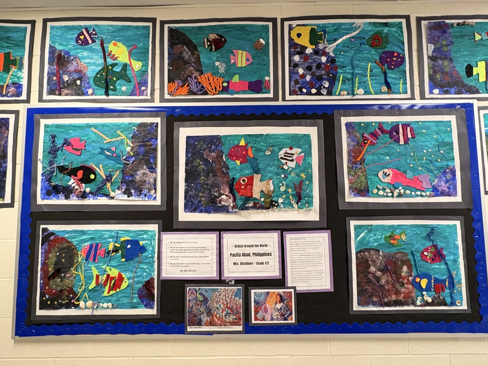 Underwater Sea Paintings with texture and bright colours. 