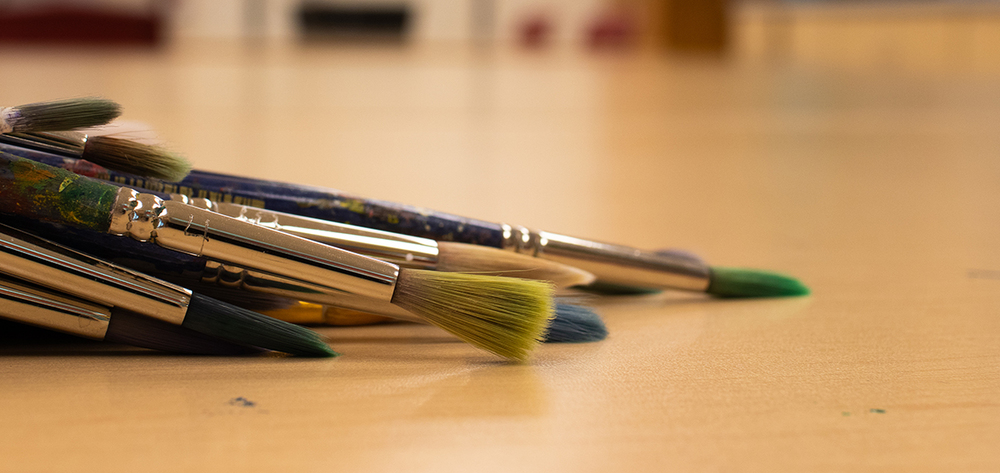 Close-up photograph of paint brushes.