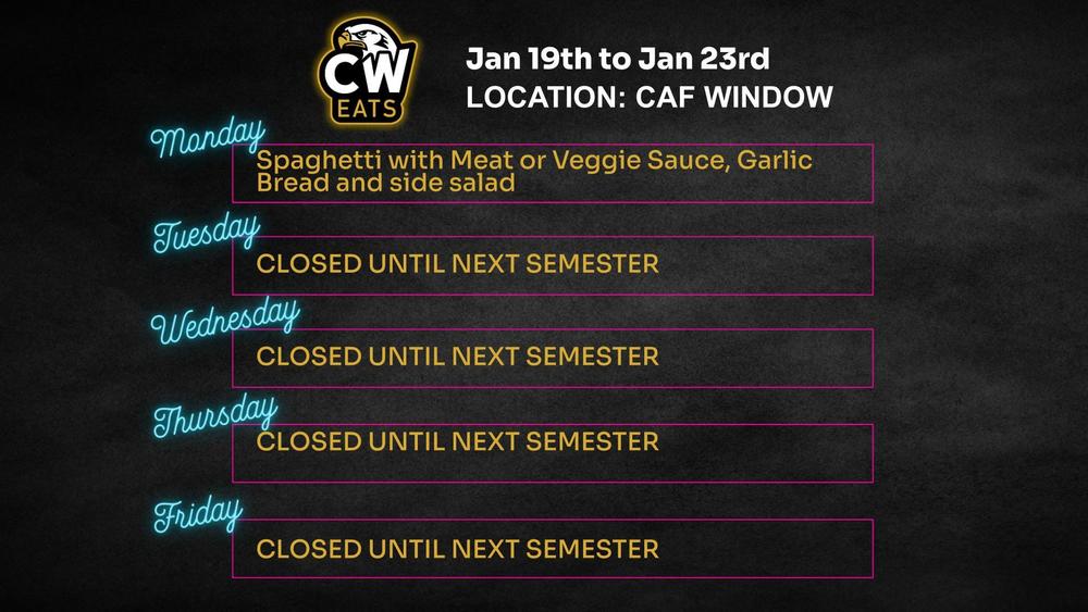 CW Eats Menu
