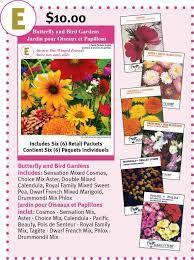 Pink flyer with various seed packs with bright coloured flowers