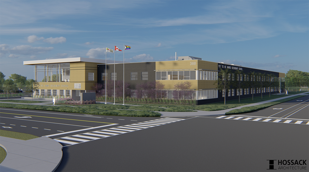 A rendering of the new South Guelph high school