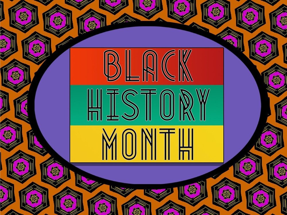 Illustrated graphic that says 'Black History Month'