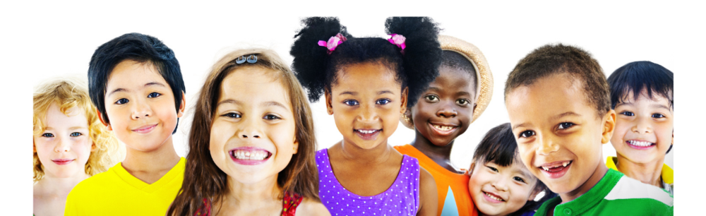 8 Kindergarten aged students in a row