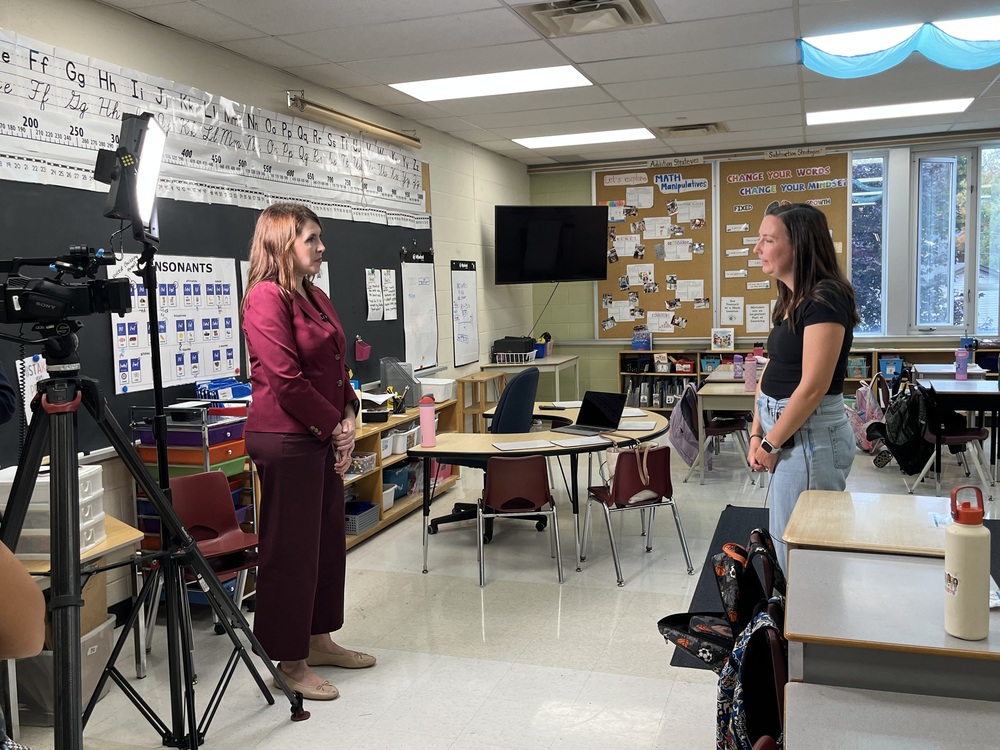 Kendra Corbett being interviewed