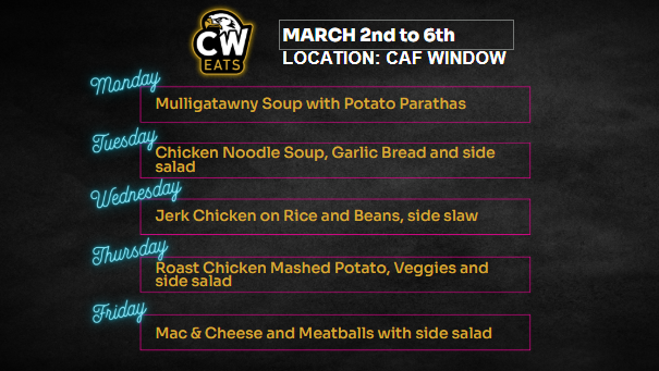 CW Eats Menu