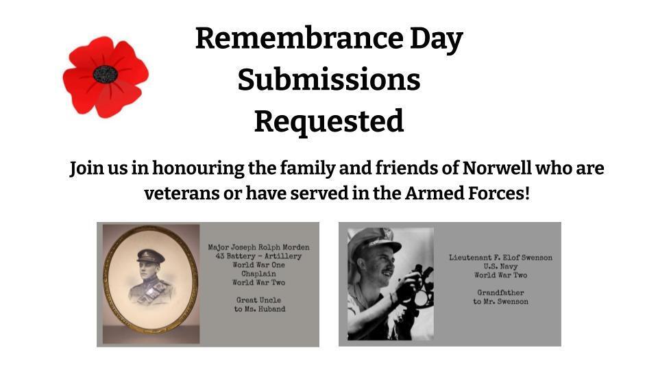 Remembrance Day Submissions Requested