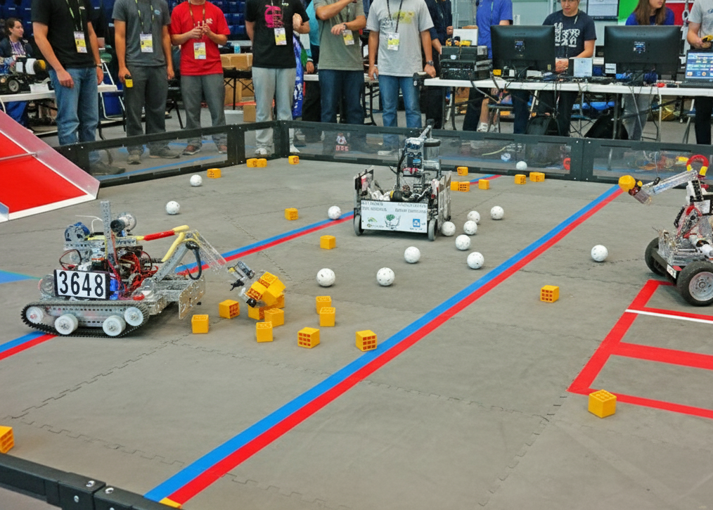 Robotics competition in progress.