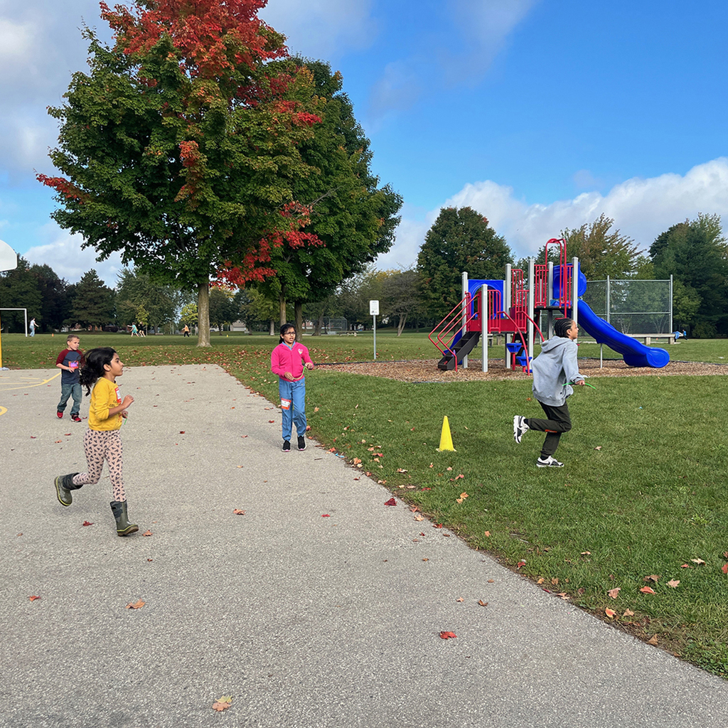 Students participating in the Terry Fox School Run/Walk