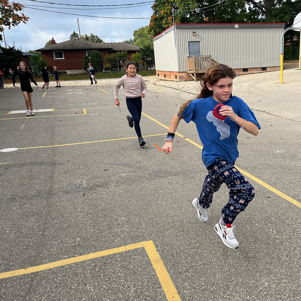 Students participating in the Terry Fox School Run/Walk