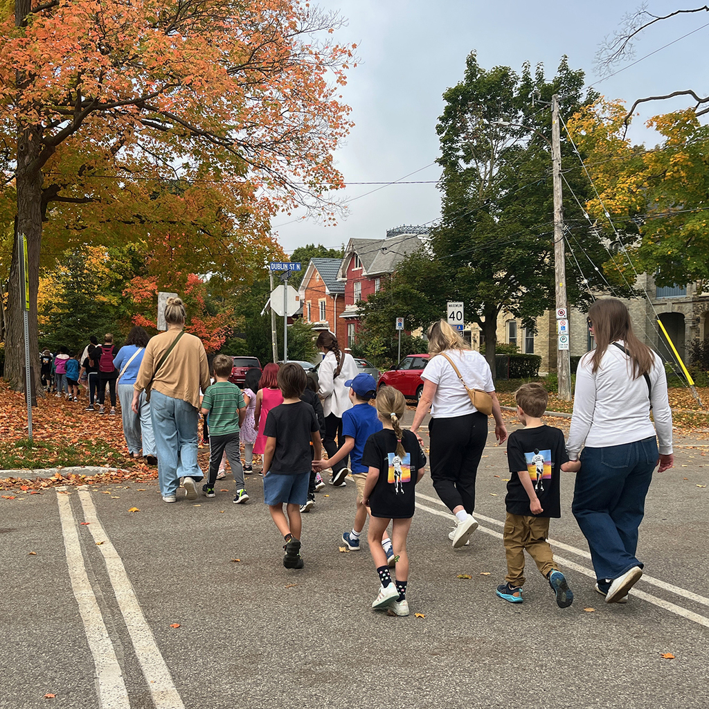 Students participating in the Terry Fox School Run/Walk