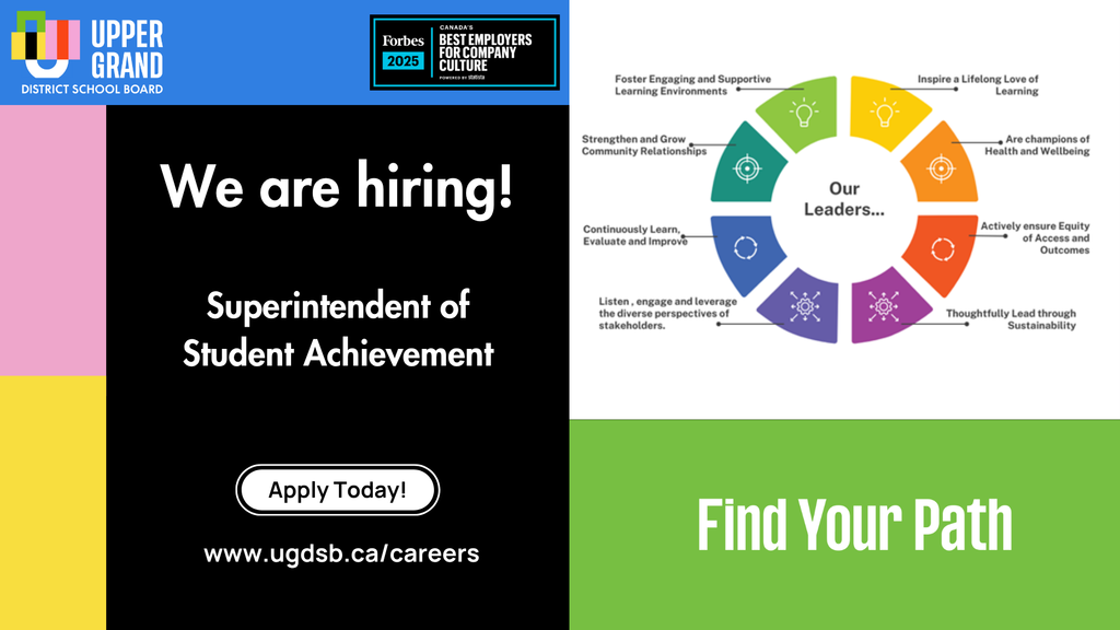 We are hiring! Superintendent of Student Achievement