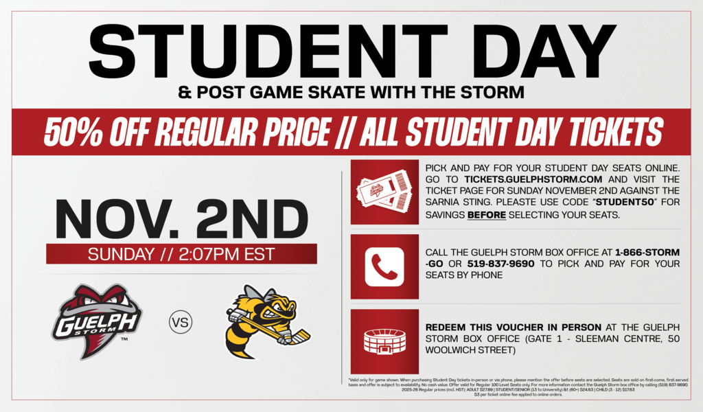 Guelph Storm Student Day Flyer