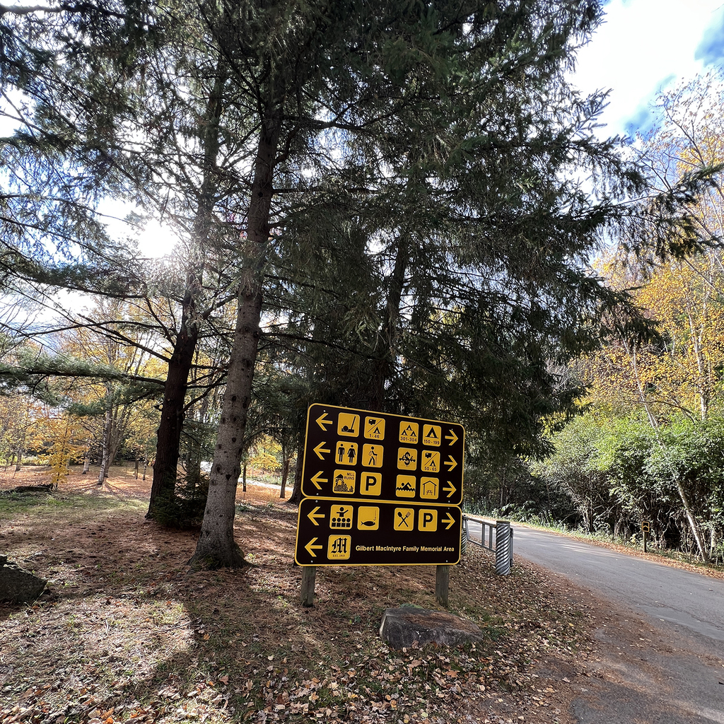 A sign pictured inside the Rockwood Conservation Area. 