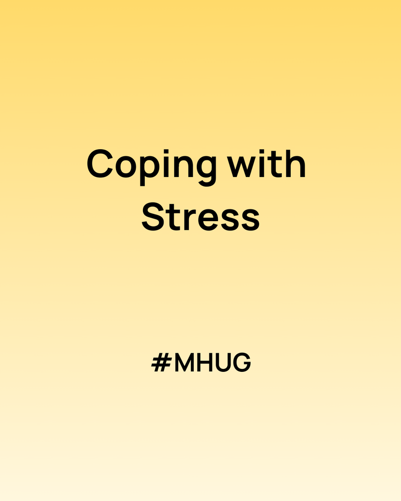 A yellow graphic that says coping with stress