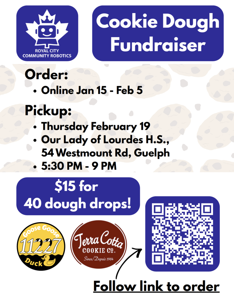 The image shows information on how to participate in the fundraiser. The URL to order is https://fundraising.terracottacookies.com/current-fundraisers/royalcity/