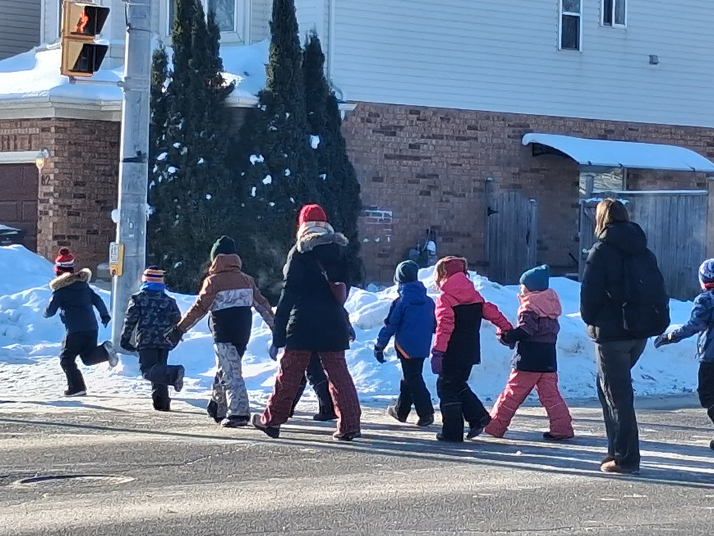 Rickson Ridge students walking for Winter Walk Day 2026
