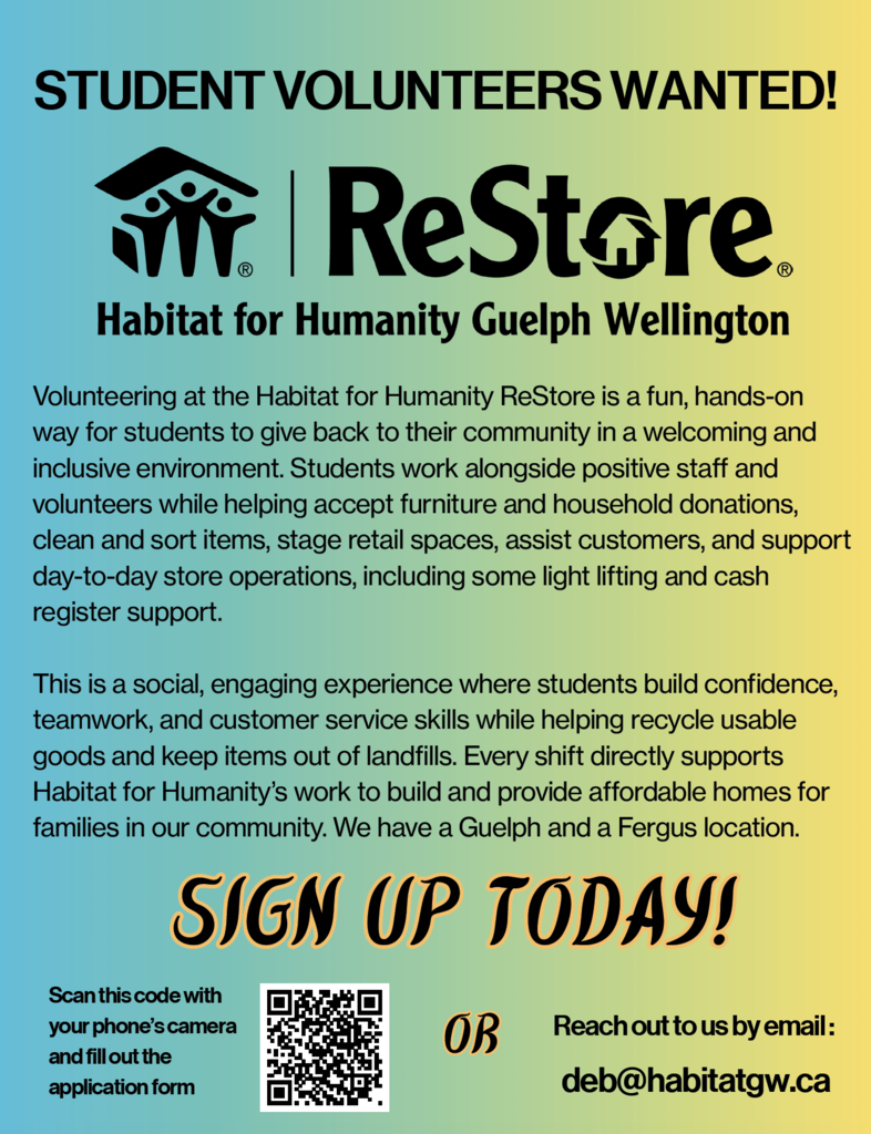 Flyer promoting student volunteer opportunities. 