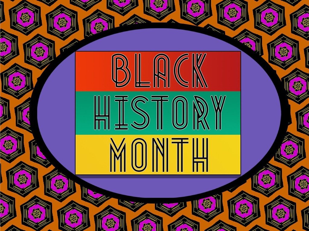 Illustrated graphic that says 'Black History Month'