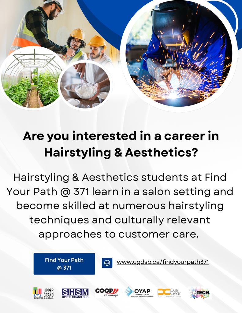 Find Your Path @ 371: Hairstyling and aesthetics students click to learn more