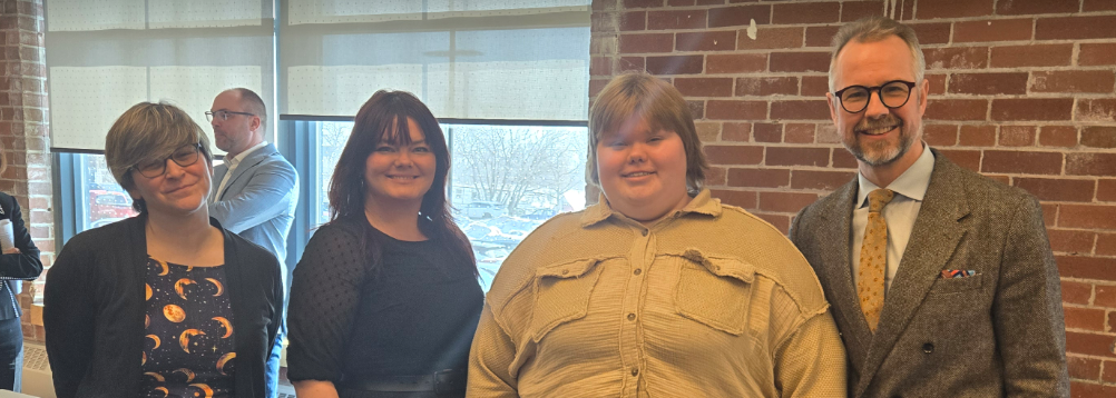 from left to right: Dr. Jen Rinaldi, Natalie  Kemp, Elsie B., Dr. Thomas McMorrow