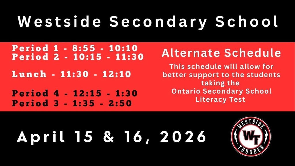 Alternative Timetable - April 15 & 16, 2026