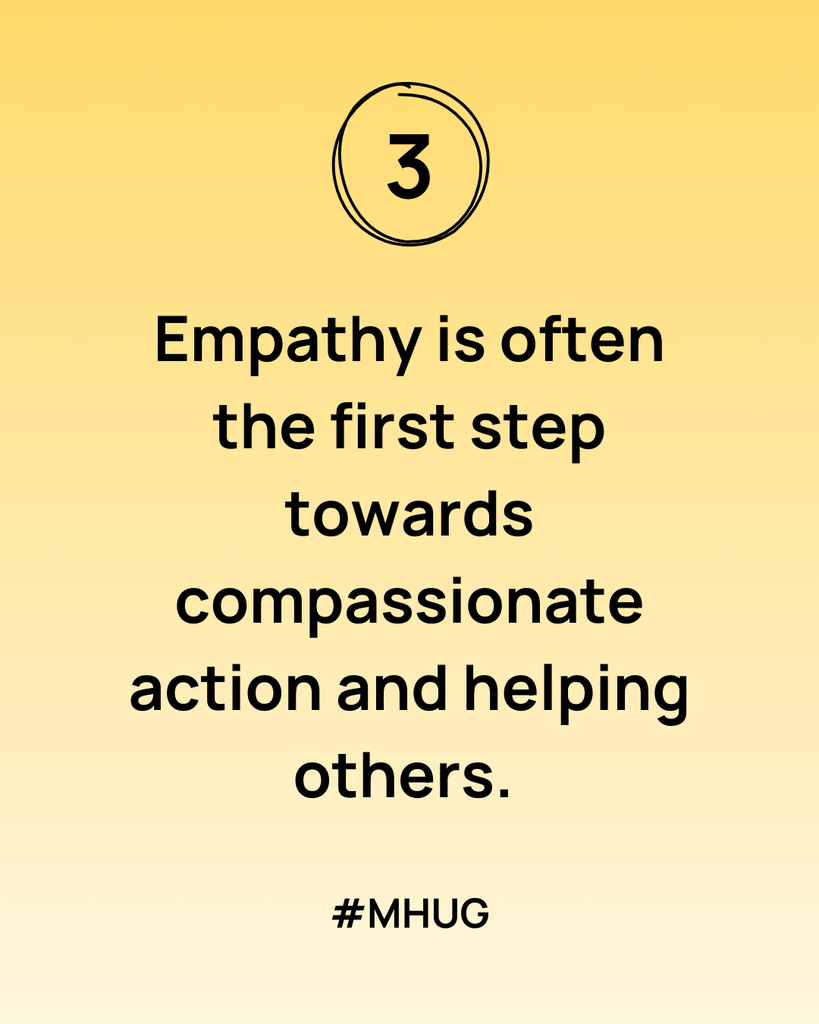 Empathy is often the first step towards compassionate action and helping others. 