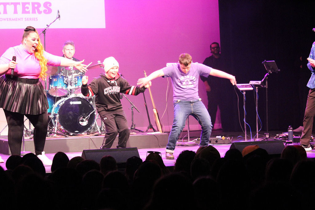 students dancing on stage at drayton empowerment